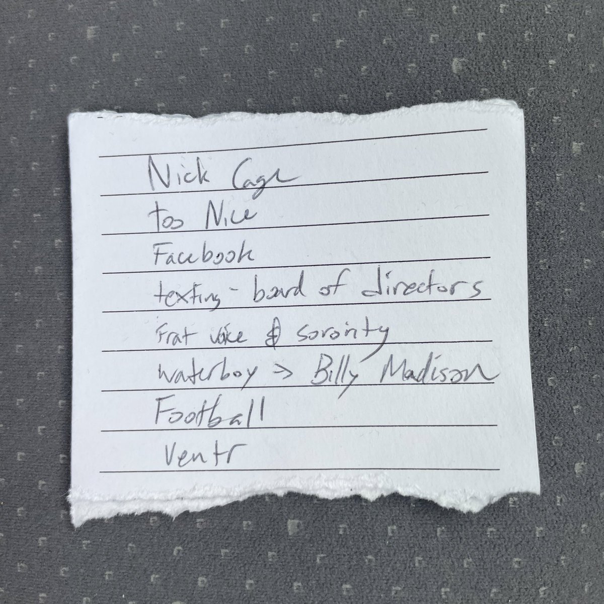 TheDroyd's tweet photo. Set list from last night #collegecomedy @TheAPCA #apcaorl2021 https://t.co/ziXP9Y6Pl8