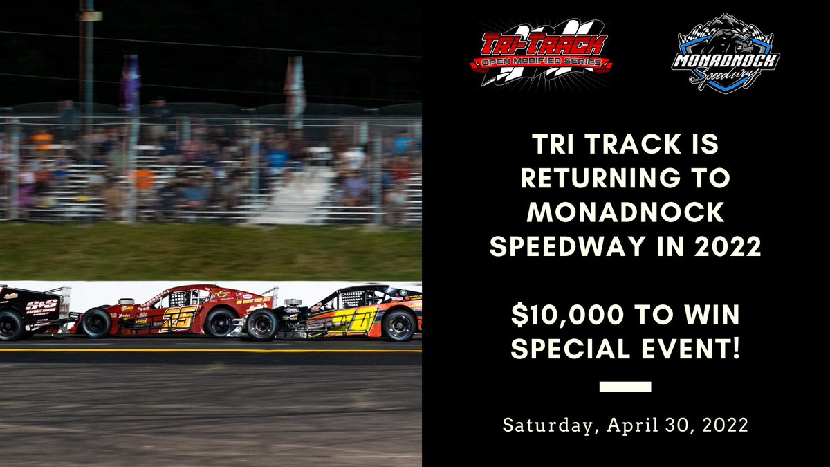 MonacoMods's tweet photo. π
April 30, 2022
π Monadnock Speedway
π€ $10,000 on the line
The #TriTrack2022 season will come to life in just 159 days. π https://t.co/RXW18oiH7B