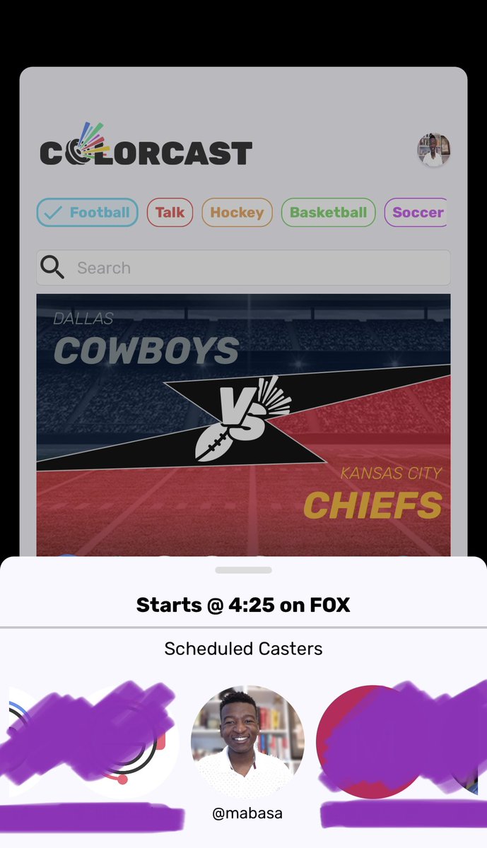 _mufuka1's tweet photo. Come check out @invisintell and I comment the Dallas vs KC game on @Colorcastapp We’re new to the casting game so it should be a a lot of fun #HopeBothTeamsLose 😂🔥 https://t.co/KyFS42iNb0