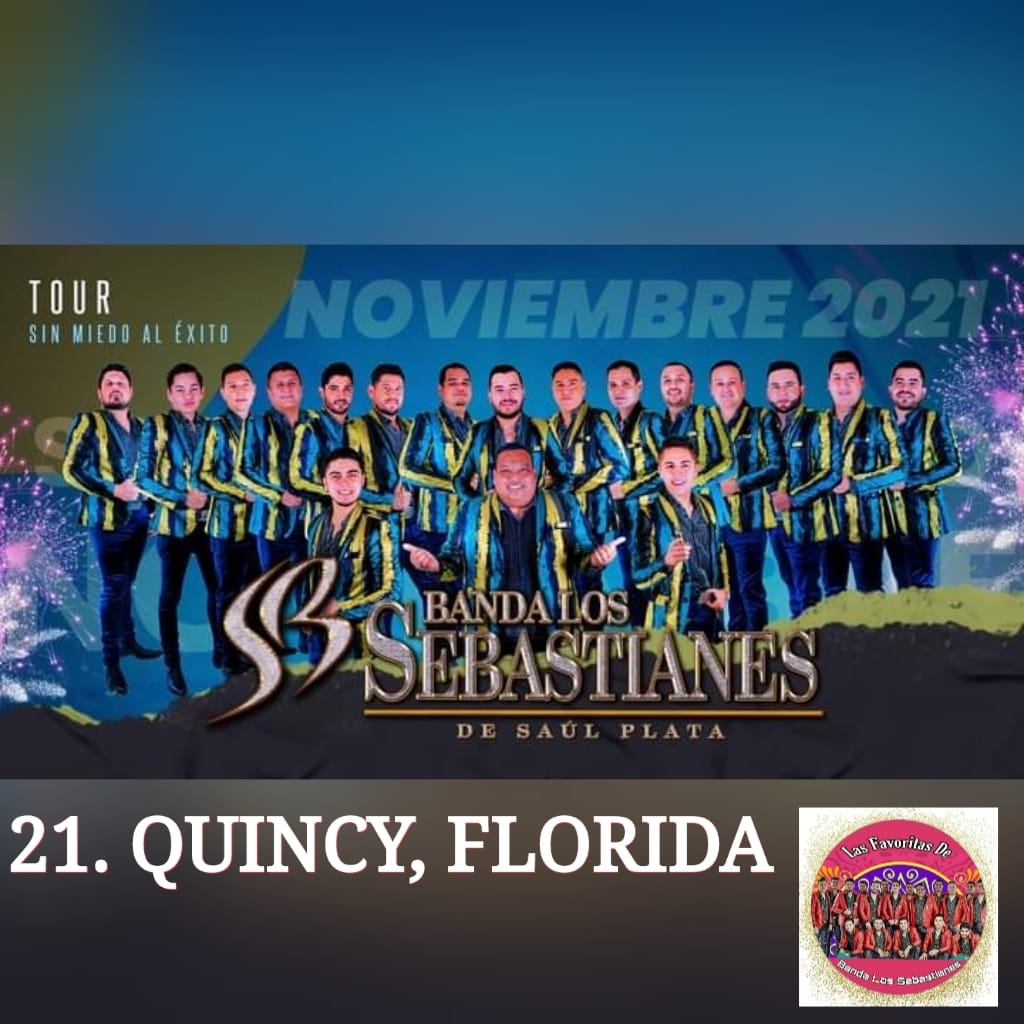 Hoy domingo 21 de noviembre se presenta Banda Los Sebastianes en QUINCY, FLORIDA👏
#TourSinMiedoAlExito💪🏻
#Uyuyuyuyuy

<a href="/ItzelFran18/">Itzel Franco</a>
<a href="/fuentes_meely/">Meely Fuentes</a>
<a href="/LasFavoritasBLS/">LasFavoritasDeBLS</a>
<a href="/sebastianes/">Banda Los Sebastianes De Saúl Plata</a>