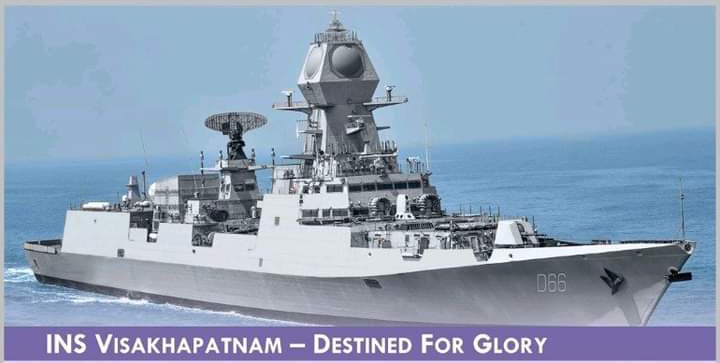 BanibrataMr's tweet photo. #WATCH | Indian Navy video on #INS #Visakhapatnam, the indigenously built guided-missile destroyer, that is all set to be commissioned by #Defence Minister Rajnath Singh. The Indian #Navy will commission the INS Visakhapatnam at the naval dockyard in #Mumbai.

#FTFMI #India https://t.co/7kQEIqPBfy