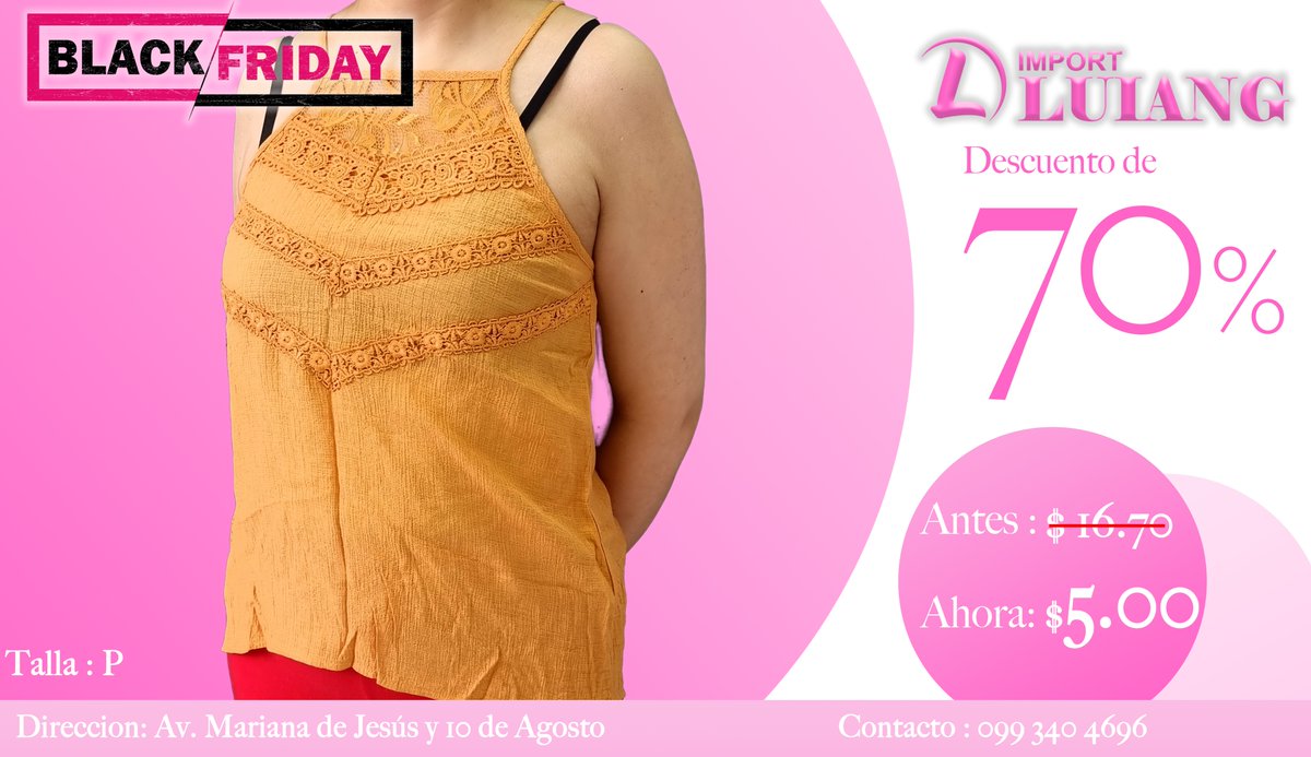 ImportLuiang's tweet photo. ESTE Black Friday TENEMOS LOS MEJORES DESCUENTO PARA TODAS LAS MUJERES  .
TENEMOS BLUSA DE 50% HASTA 70% DE DESCUENTOS .
YA ESTAMOS COMENZANDO LAS OFERTA NO TE PIERDAS ESTA OPORTUNIDAD.
CONTACTO:0993404696 - 0985451268 
ESTAMOS UBICADO EN AV.MARIANA DE JESUS 
SOMOS TIENDA FISICA https://t.co/xzJuXTIjkw