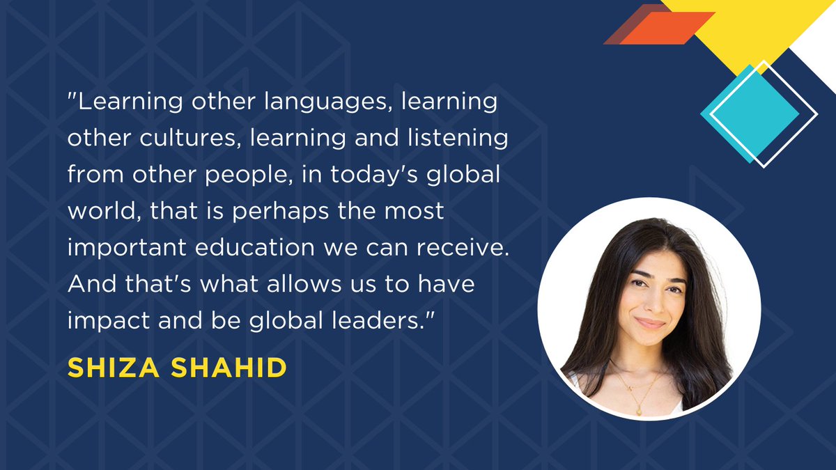 actfl's tweet photo. Thank you @Shiza for your moving message on the importance of education and celebrating languages and cultures. Your words are inspiring. #ACTFL21 https://t.co/f4n4oTu4NY
