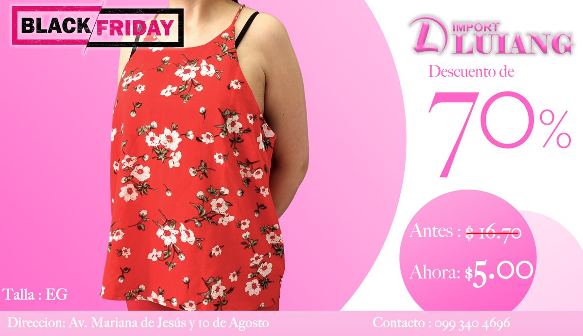 ImportLuiang's tweet photo. ESTE Black Friday TENEMOS LOS MEJORES DESCUENTO PARA TODAS LAS MUJERES  .
TENEMOS BLUSA DE 50% HASTA 70% DE DESCUENTOS .
YA ESTAMOS COMENZANDO LAS OFERTA NO TE PIERDAS ESTA OPORTUNIDAD.
CONTACTO:0993404696 - 0985451268 
ESTAMOS UBICADO EN AV.MARIANA DE JESUS 
SOMOS TIENDA FISICA https://t.co/CWziTeo2c3