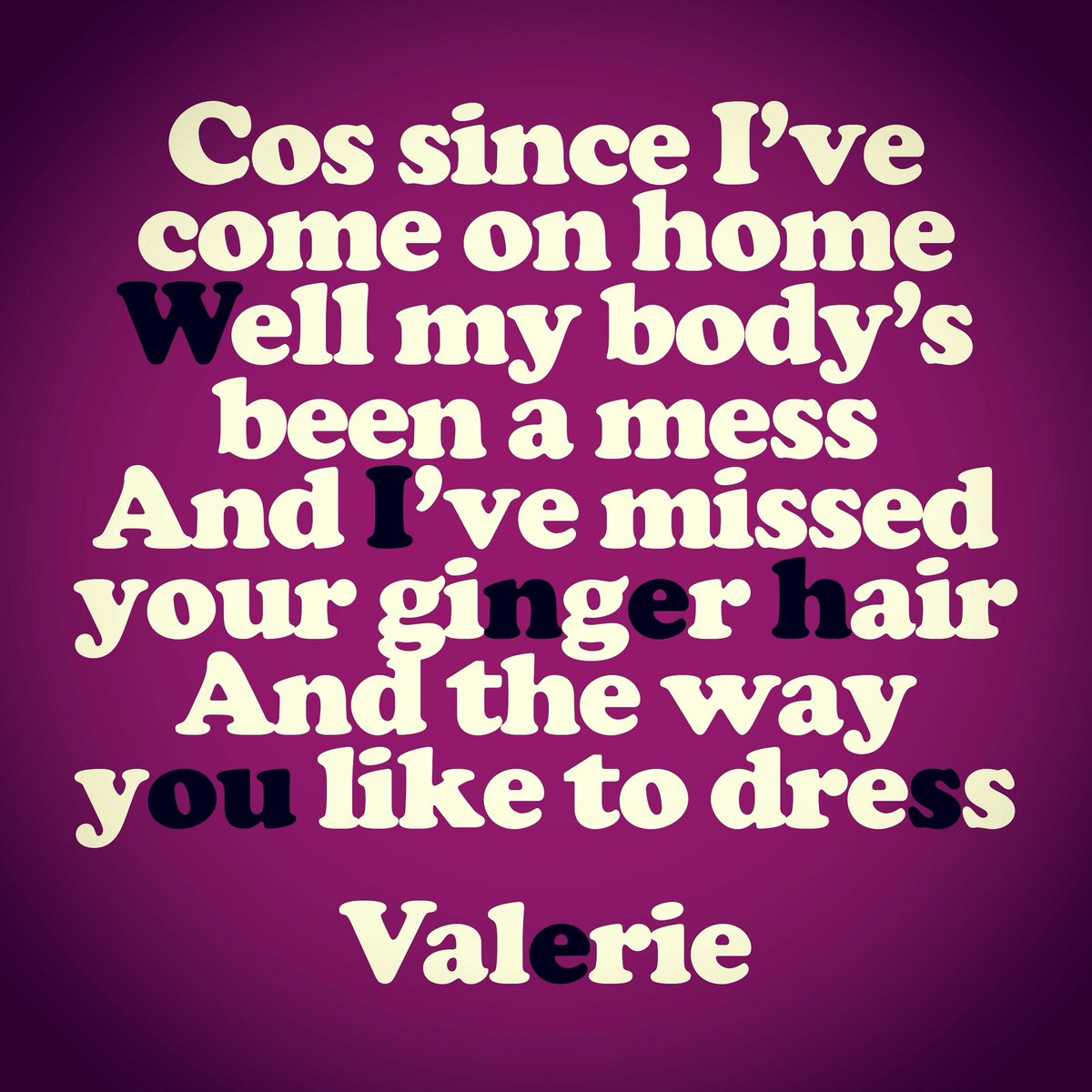 BenAtkinsDesign's tweet photo. #FontSunday 2021 47/52 @DesignMuseum #AmyWinehouse Words ... #valerie #markronson https://t.co/aPGHY65siy
