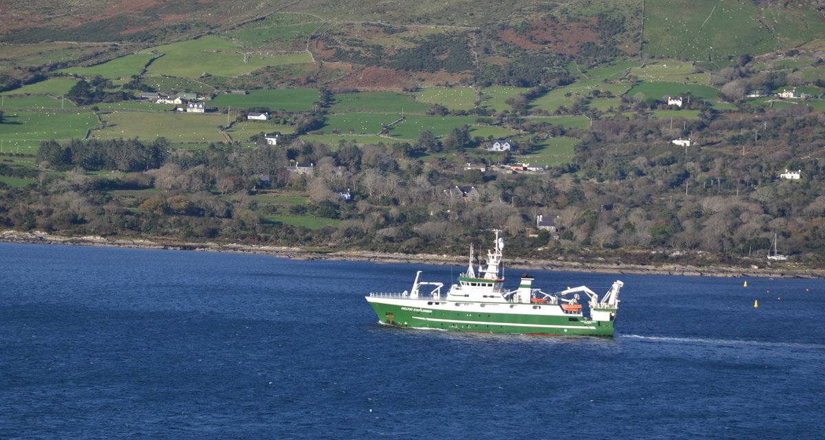 Science on the seas, green ship on a blue sea, a visit from #RVCelticExplorer today...#MarineResearch