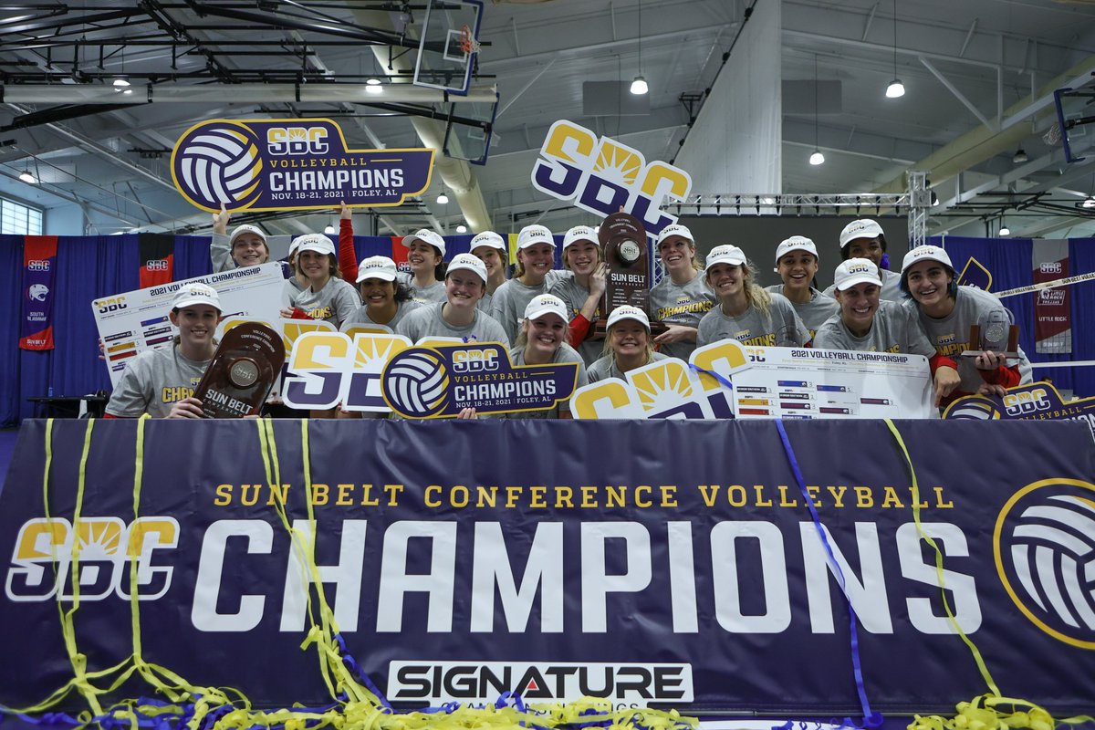 Sun Belt (@sunbelt) on Twitter photo 𝗪𝗘 𝗔𝗥𝗘 𝗧𝗛𝗘 𝗖𝗛𝗔𝗠𝗣𝗜𝗢𝗡𝗦.
For the first time, the Sun Belt Volleyball Tournament Trophy is headed to Mobile. ☀️ 🏐 🏆
@WeAreSouth_VB | #SunBeltVB 𝗪𝗘 𝗔𝗥𝗘 𝗧𝗛𝗘 𝗖𝗛𝗔𝗠𝗣𝗜𝗢𝗡𝗦.
For the first time, the Sun Belt Volleyball Tournament Trophy is headed to Mobile. ☀️ 🏐 🏆
@WeAreSouth_VB | #SunBeltVB
