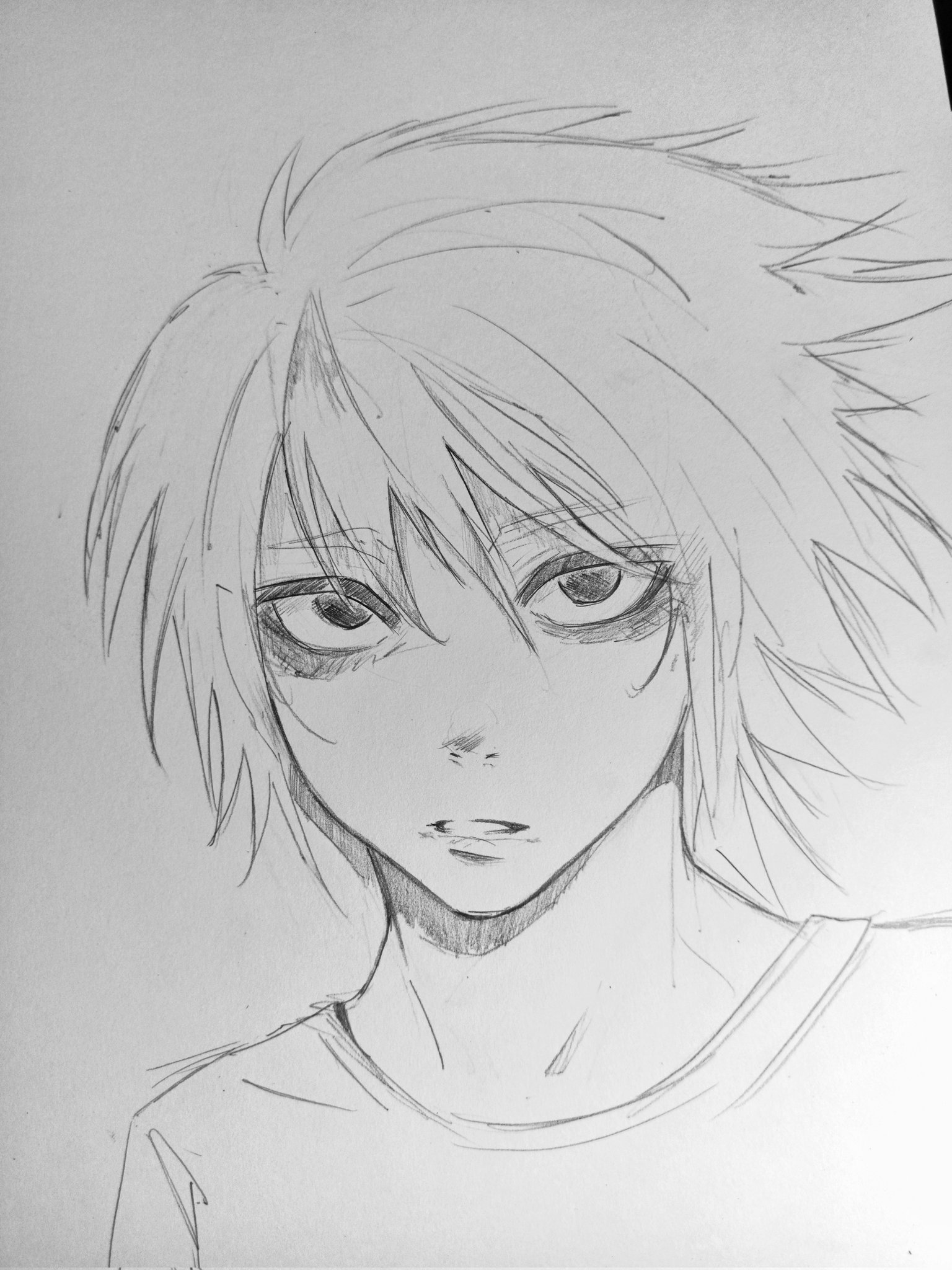 Aki I 秋井 L From Death Note デスノート Deathnote Art Drawing 今月描いた絵を晒そう 夏の創作クラスタフォロー祭り イラスト お絵かき T Co Eoxjfyqexu Twitter