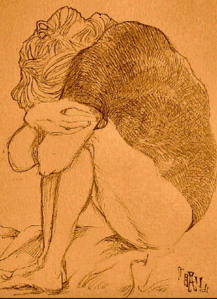 懐かしき10代の頃の絵さん
当時、不眠症の過労だったため
眠ってる女性と絞殺ばかり描いていた #Drawing 