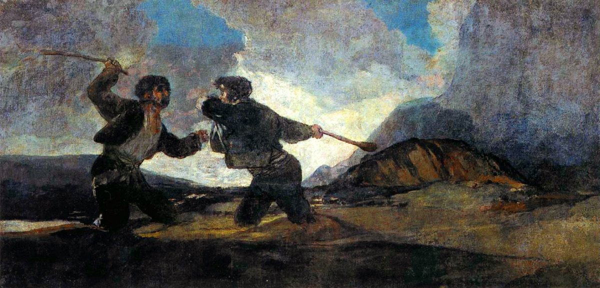 RT @elgranmuseo: Fight With Cudgels, 1823 #romanticism #goya https://t.co/3FAqolZVij