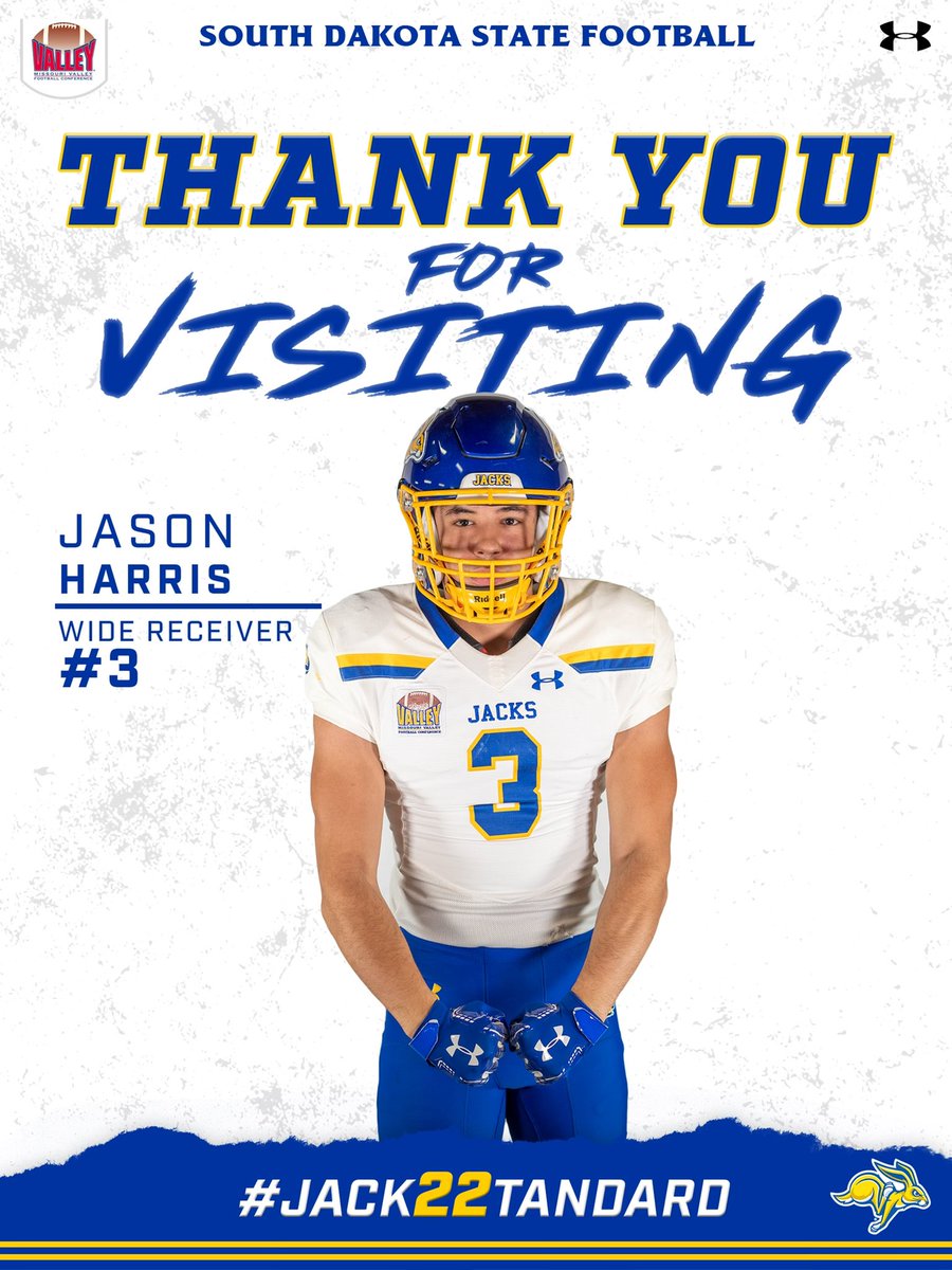 Jason_Harris3's tweet photo. After a great official visit at SDSU i’m blessed to have received my first PWO from South Dakota State! @LukeSchleusner @PRZJordan @CoachBigPete @EDGYTIM https://t.co/PPGK1kJnri