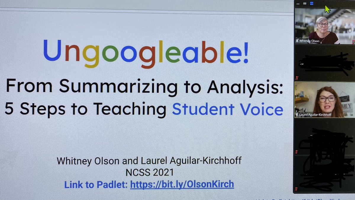 HistoryFrog's tweet photo. @LucyKirchh @WhitneyOlson62 @NHDCA Thanks for an excellent presentation &amp; awesome @padlet of resources @LucyKirchh @WhitneyOlson62 👏🏻
Shift from shame to skills, teach the why, provide the skills, scaffold, practice, student voice will shine through! 🎉 #NCSS2021 Catch the recording if you missed out! https://t.co/3ZahxckAg9