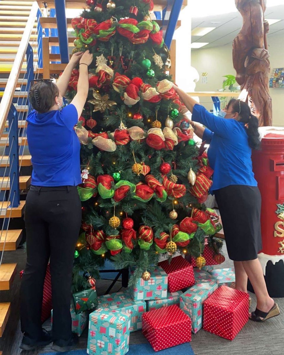 interislander's tweet image. Is it too early to crack out the tinsel?🤔🎄 The team at our Picton Terminal have already set up the tree so it's time for us to get in the spirit.🐬