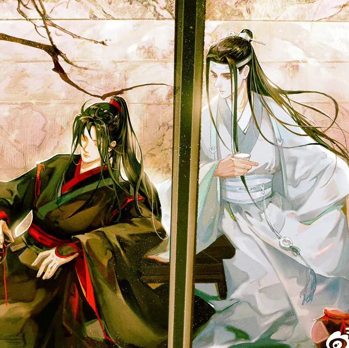 weilanji's tweet photo. Não importa a arte 
Lan wangji nunca tira os olhos do xian. Sempre o olhando como se fosse a coisa mais linda do mundo https://t.co/dRq09jwjor
