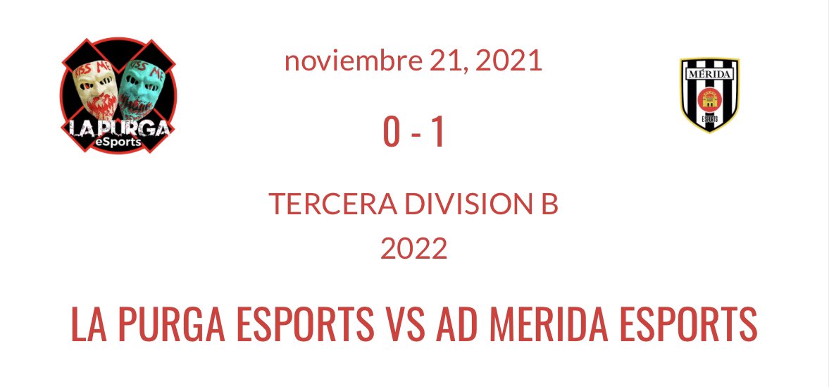 🏆@LigaProClubes1 🏆

📆Jornada 9 
<a href="/ADMeridaeSports/">AD Mérida eSports</a> 1-0 <a href="/HtsFifa/">Hermetikos NW🌊⚡ (FIFA)</a> ✅

📆Jornada 10
@NochesDePurga 0-1 <a href="/ADMeridaeSports/">AD Mérida eSports</a> ✅

🎮 6 puntos dé 6 posibles a seguir sumando #VamosRomanos 🖤🤍🖤🤍