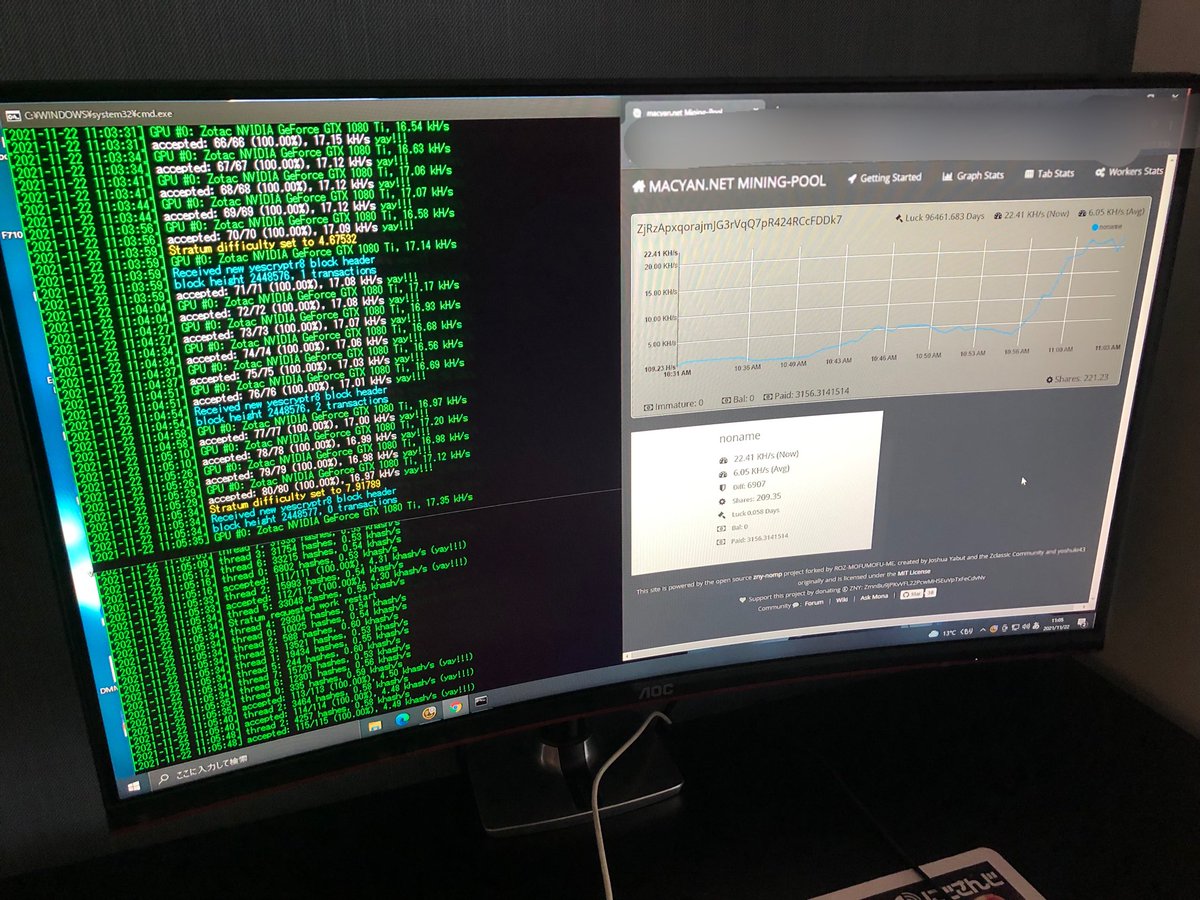 tarou1319's tweet photo. #BitZney
息子氏のPCでちょっとだけマイニング https://t.co/qQsy3JY6j2