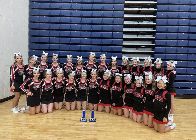 Way to go Varsity comp squad- taking 1st place at Fairmont today 😻
Congrats JH taking 1st place at Franklin and Fairmont comps this weekend- Go Cats ❤️❤️