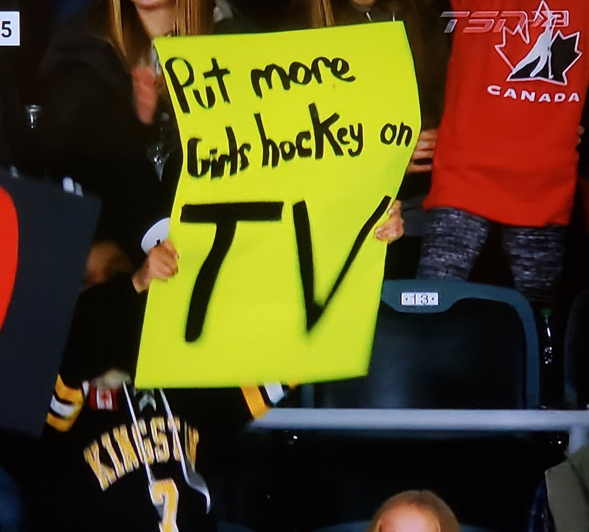 _shireenahmed_'s tweet photo. *correction: Put more girls hockey on TV* https://t.co/QkDXm1OWjL