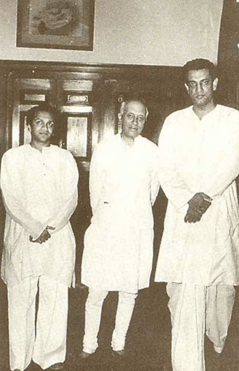 kaushikcbasu's tweet photo. Iconic Ravi Shankar, Nehru, and Satyajit Ray. https://t.co/1i3XhXMfkw
