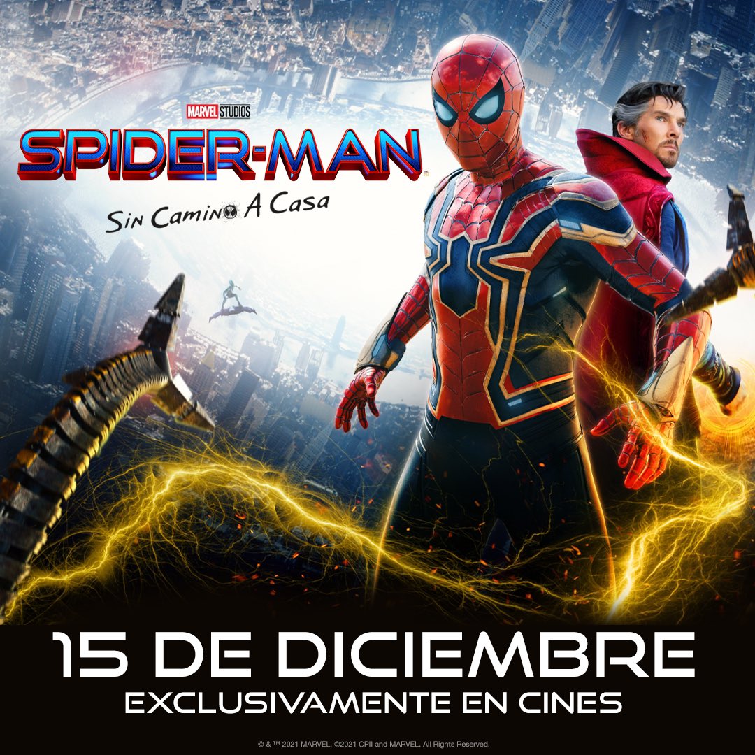 EnElMedio5's tweet photo. Es oficial,  se adelanta el estreno en México de la película #SpiderManNoWayHome para el 15 de Diciembre. https://t.co/zxc96tSV59