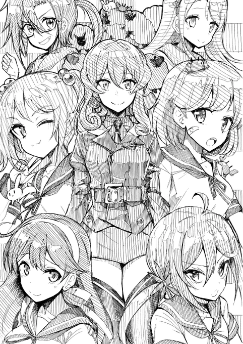 drew艦娘ボールペン1発描きらくがきスキャン版 