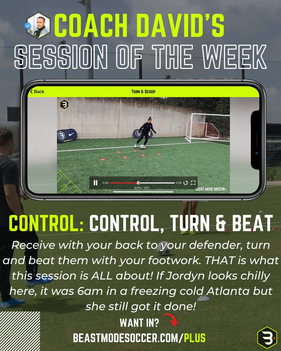 MySoccerApp's tweet photo. Receive with your back to your defender, turn and beat them with your footwork. THAT is what this session is ALL about! If Jordyn looks chilly here, it was 6am in a freezing cold Atlanta but she still got it done!
Let me know how you like this one!

 #privatesoccertraining https://t.co/dv7vnz7zXn