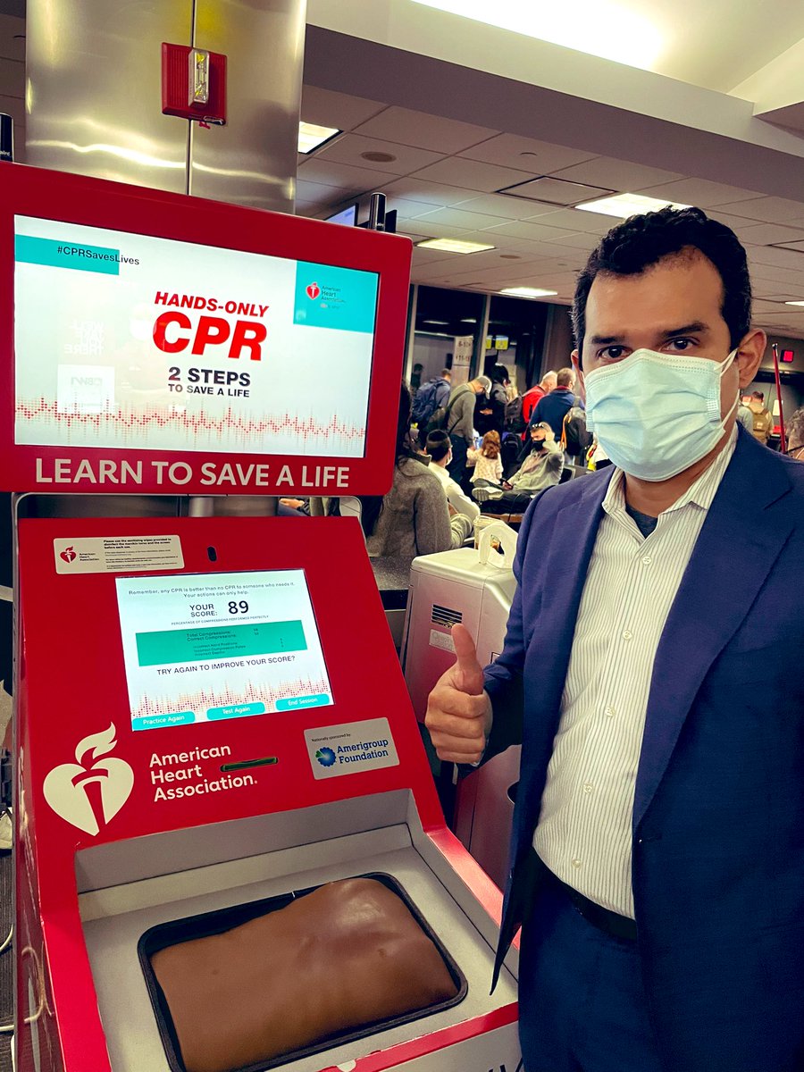 Using our airport time to update CPR skills #cprsaveslives <a href="/AHAMeetings/">AHAMeetings</a>