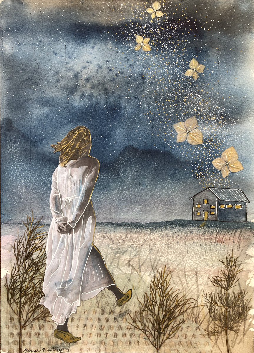 MBentleyArt's tweet photo. The opacity of Dawn. Watercolor, mixed media collage.#painting #watercolor #art @MBentleyArt https://t.co/dYszMyyXi7
