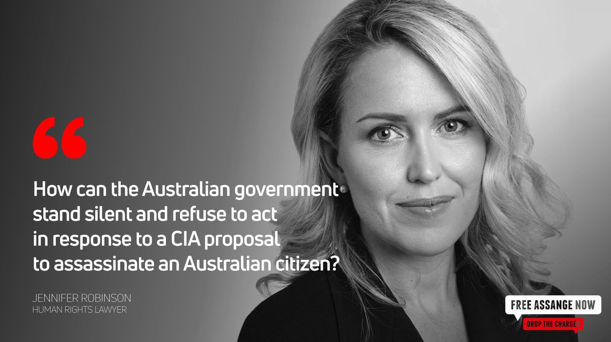 "How can the Australian government stand silent and refuse to act in response to a CIA proposal to assassinate an Australian citizen?"

—lawyer for Julian Assange <a href="/suigenerisjen/">Jen Robinson</a> #FreeAssangeNOW #DropTheCharges #auspol