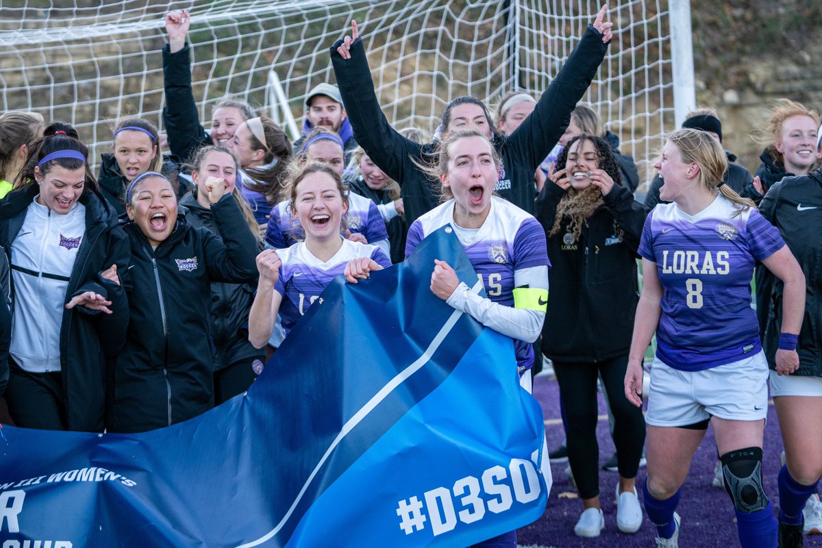 LorasAthletics's tweet photo. The historic season continues! The Duhawks are going to Greensboro! 🏆
No. 9 @LorasWSoccer (21-0-2) advances to the @NCAADIII Final Four for the first time in program history with a 4-3 shootout win against UW-La Crosse in the Elite 8 game! 
#GoDuhawks https://t.co/1eoYwfm8eo
