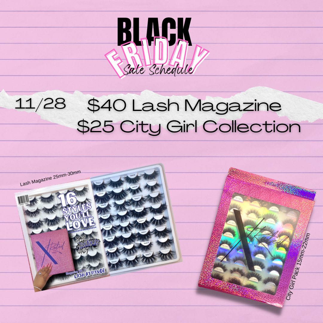 XRatedMinks's tweet photo. The hottest Black Friday Lash deals around!!! shop https://t.co/zdsw6CgaPk for yourself or for the baddie in your life 💕. #shopxratedminks #shopluxurylashes #lashpackagedeals #texasmua #atlmua #clevelandmua #lashaddict #lashesfordays https://t.co/NU61V4pcYG