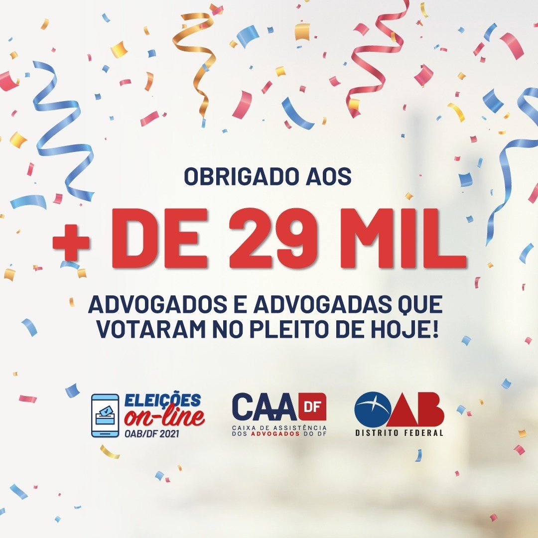 OABDF_oficial's tweet photo. ⚡ RECORDE DE VOTAÇÃO
A primeira eleição on-line da história da OAB/DF bateu recorde de público na votação! Agradecemos a todas e todos que votaram e fizeram parte deste momento único e histórico para a advocacia do DF.
#VoteEmCasa #resultado #oabdf #caadf #direito https://t.co/kSZj6tyNPQ