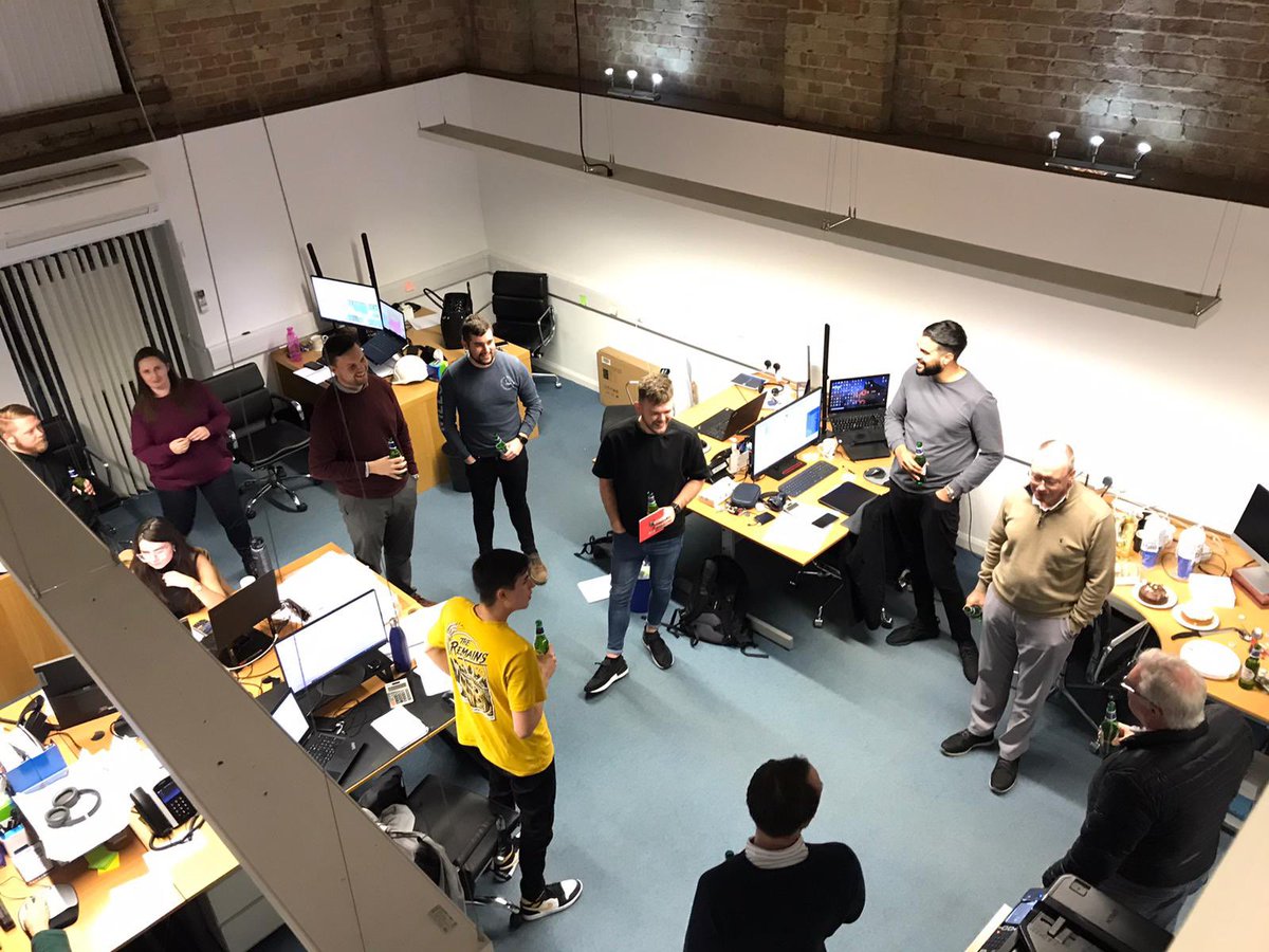 CMPArchitects's tweet photo. Very please to announce that Tyler passed his Part 3 course last week - great to have most of the team together to celebrate on Friday with a little beer and cake! Congratulations Tyler from the CMP family! https://t.co/Gz6EFpe6RN