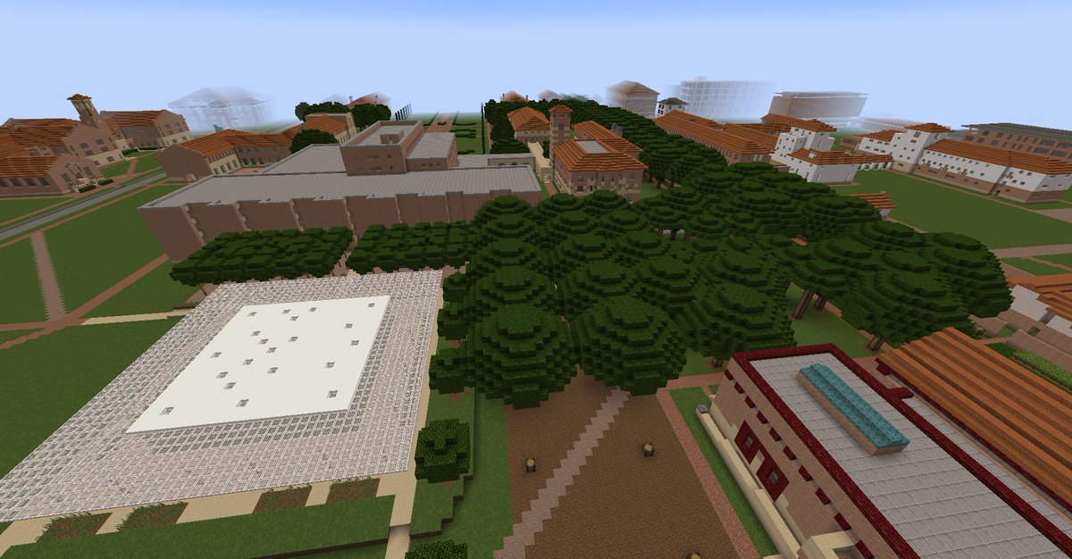 minecraft_rice's tweet photo. Starting to work in toward central quad. Also putting in azaleas, one of my favorite parts of campus during spring https://t.co/9PECSKhTX5