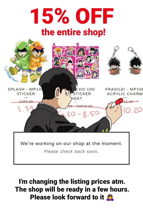 My bigcartel shop will be open in a few hours 🙇‍♀️ 