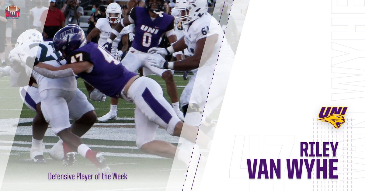 UNIFootball's tweet photo. Riley Van Wyhe helped lead a defensive effort that kept Western Illinois to just 116 yards of offense Saturday. Congrats, Defensive Player of the Week! #EverLoyal https://t.co/wZIwt1pKwk