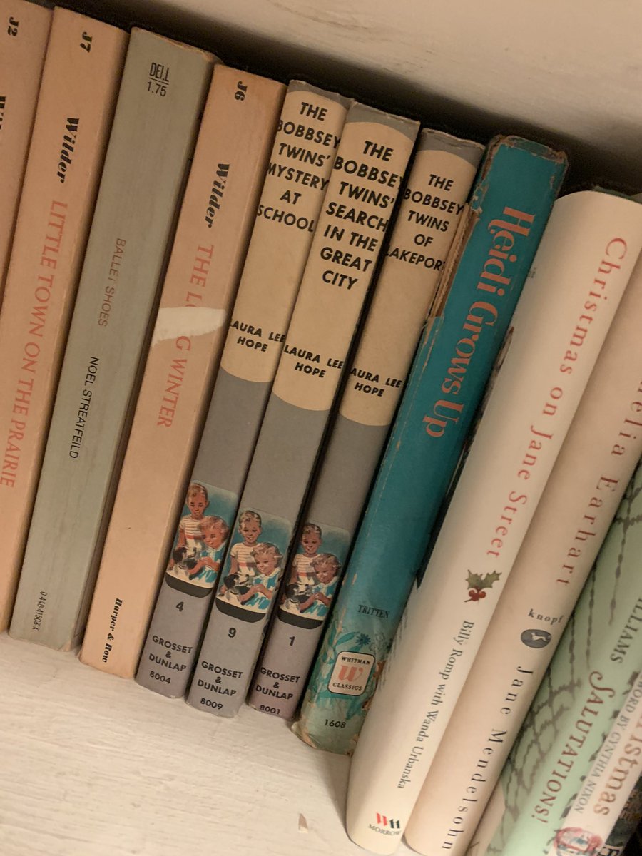 JillKoenigs's tweet photo. @1pcornwell Loved the Little House and Bobbsey twins series. One of my favorite memories was getting to choose a new book every time we visited this little bookstore in Pawley’s Island. These are on the book shelf right under my Scarpetta novels - my treasures all in one place. https://t.co/0qRY0sW1Ou