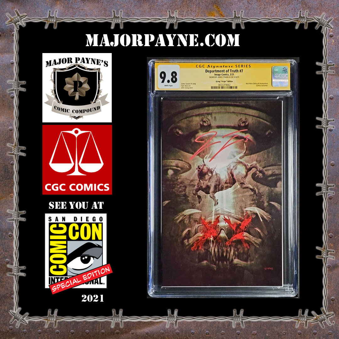 majorpaynecc's tweet photo. Department of Truth #7 CGC SS 9.6 John Giang Virgin Signed by Tynion
$135.00

Department of Truth #7 CGC SS 9.6 John Giang Virgin Signed by James Tynion IV on 5/24/2021 John Giang Virgin Cover  CGC Cert # 3833319003
#IMAGE #COMICS #CGC @RaginAVC  #comicbooks #collection #SDCC https://t.co/zjTZsLAeac
