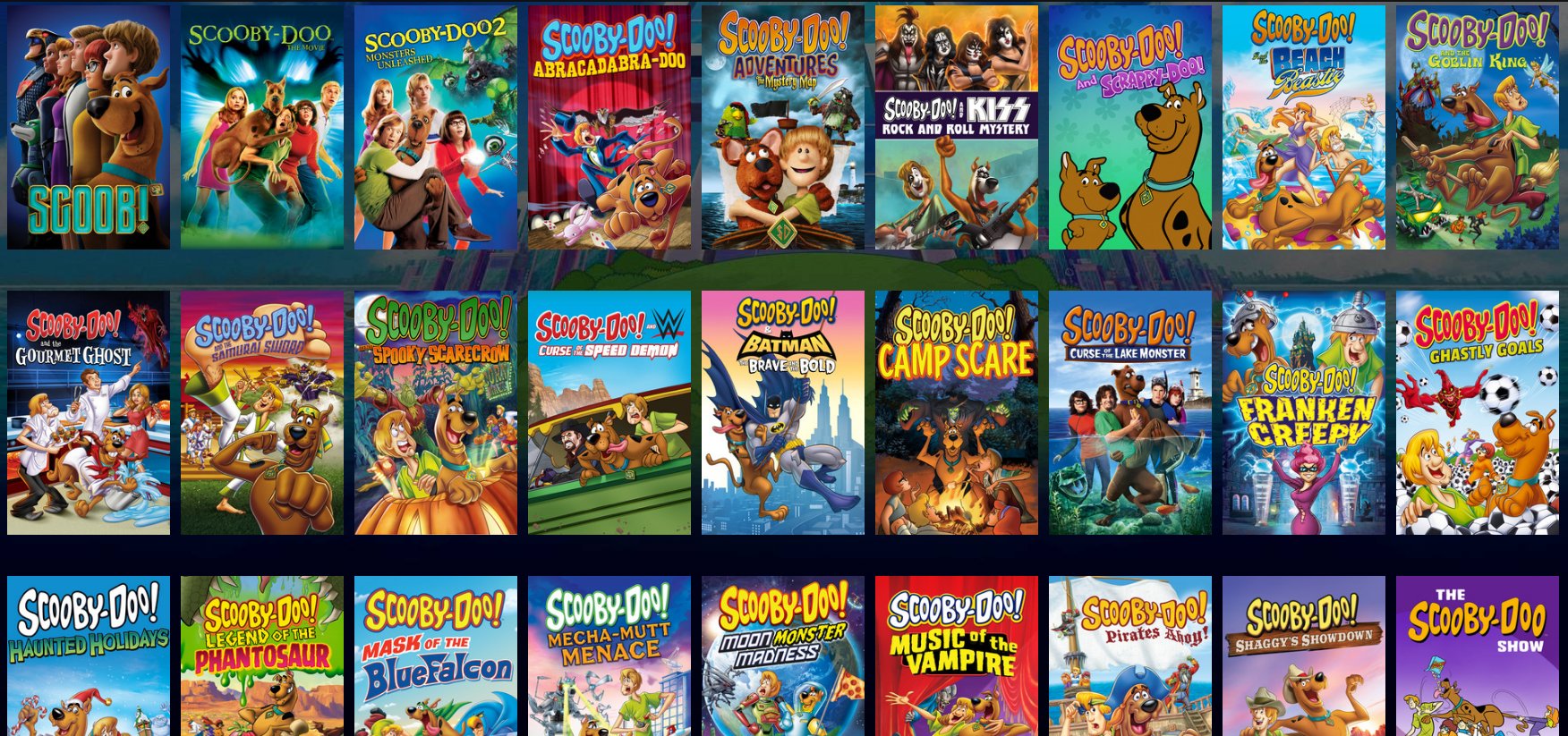 cree on Twitter: "they added every single scooby doo movie and show to
