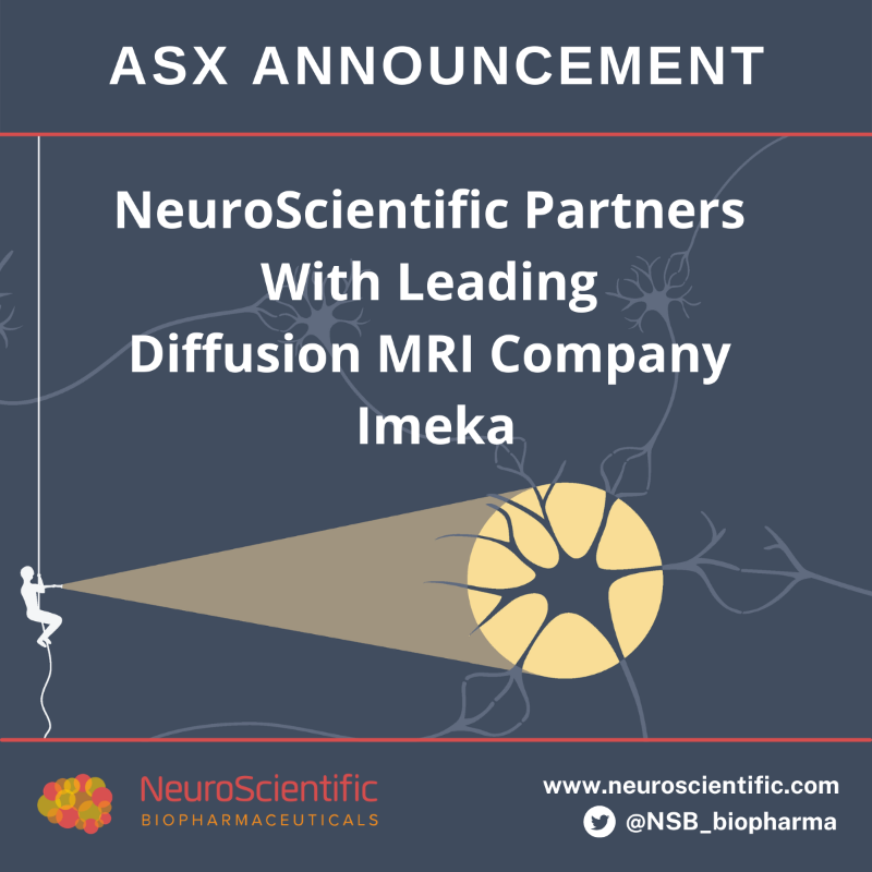 NSB_biopharma's tweet photo. @NSB_biopharma is pleased to be partnering with Canadian neuroimaging group @imeka_imaging.
$NSB will utilise #Imeka's cutting edge diffusion MRI tech to help identify #EmtinB's disease modifying effect in the brain.
#multiplesclerosis