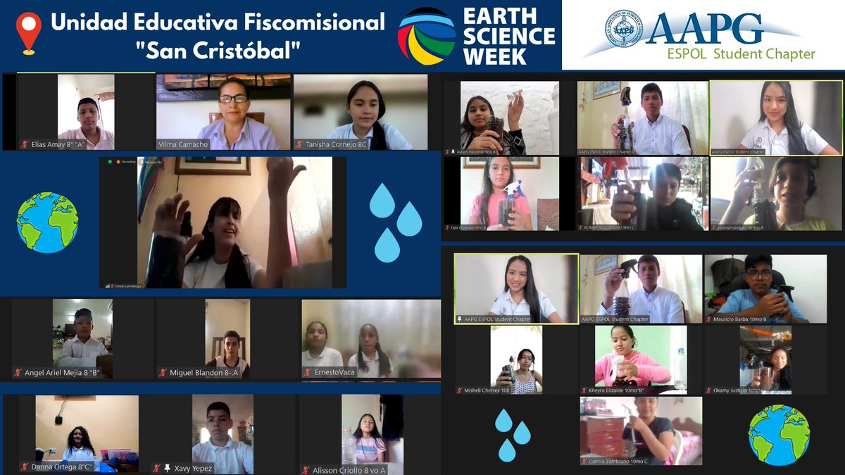 AAPGESPOL's tweet photo. ✨🌎Estimada Comunidad 🌍✨
Nos complace informarles que el Capítulo Estudiantil AAPG ESPOL celebró el #EarthScienceWeek2021 con:
✅Clase ilustrativa y experimentos sencillos (niños)
✅Conferencia acerca de proyectos de investigación y vinculación comunitaria (adultos) https://t.co/0aKy8qgyPl