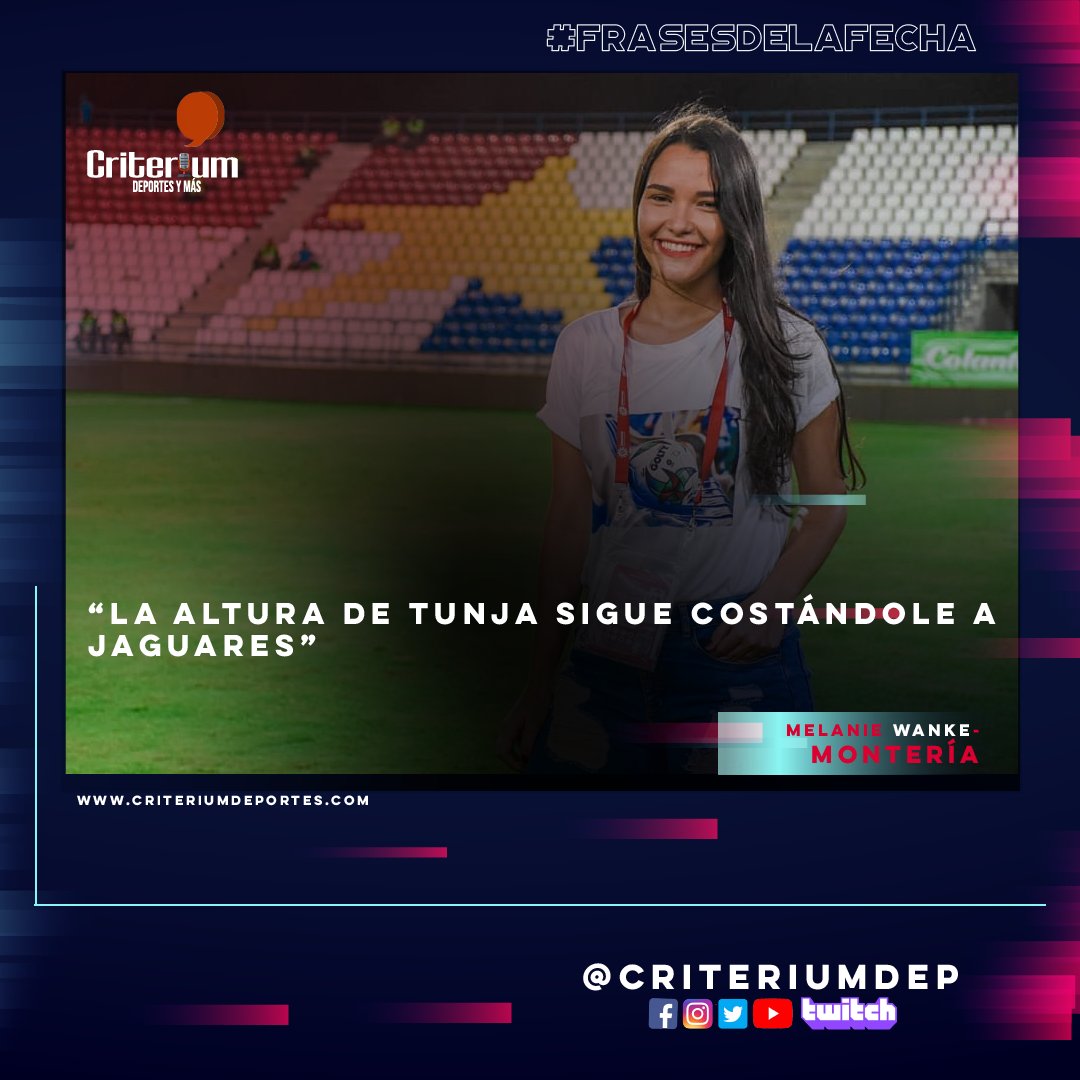 CriteriumDep's tweet photo. #FrasesDeLaFecha @CriteriumDep: #Fecha20- #LigaBetPlay Análisis de #Jaguares @patriotasboySA  Vs @JaguaresdeCord 3-0 (#PAT #Rito '16 #Lopez'40 #Angulo '74) ¡JAGUARES GANA EL AÑO, PERO SE PUDO HABER HECHO MÁS HOY!

#Opinión del encuentro @Melanie_Wanke  | #Panelista de #Monteria https://t.co/qqXP9QIiAs