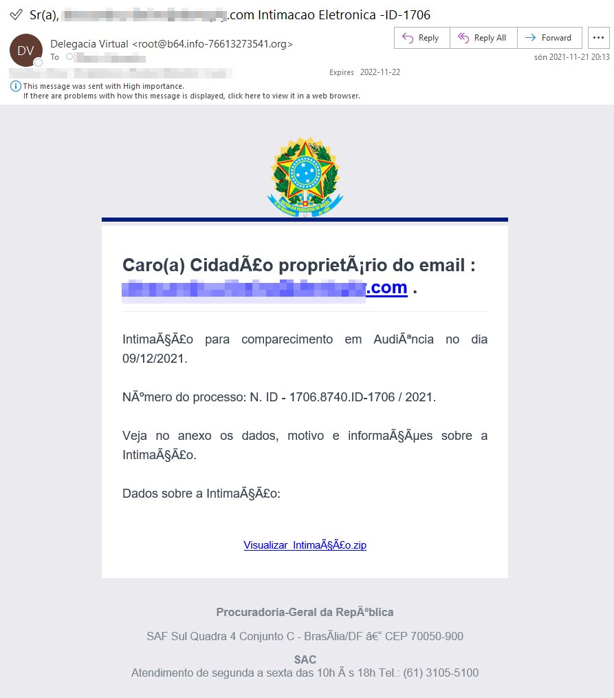 ffforward's tweet photo. Speaking of which, here is an #Ousaban 🇧🇷 banker w. @policiafederal lure that uses @Azure both as a redirect and landing, and the landing page has the zipped malware stored as a blob in the html itself.
https://t.co/b5JNML02Un
2nd stage: https://t.co/C7YxtJXp2M https://t.co/j93O48r8pP