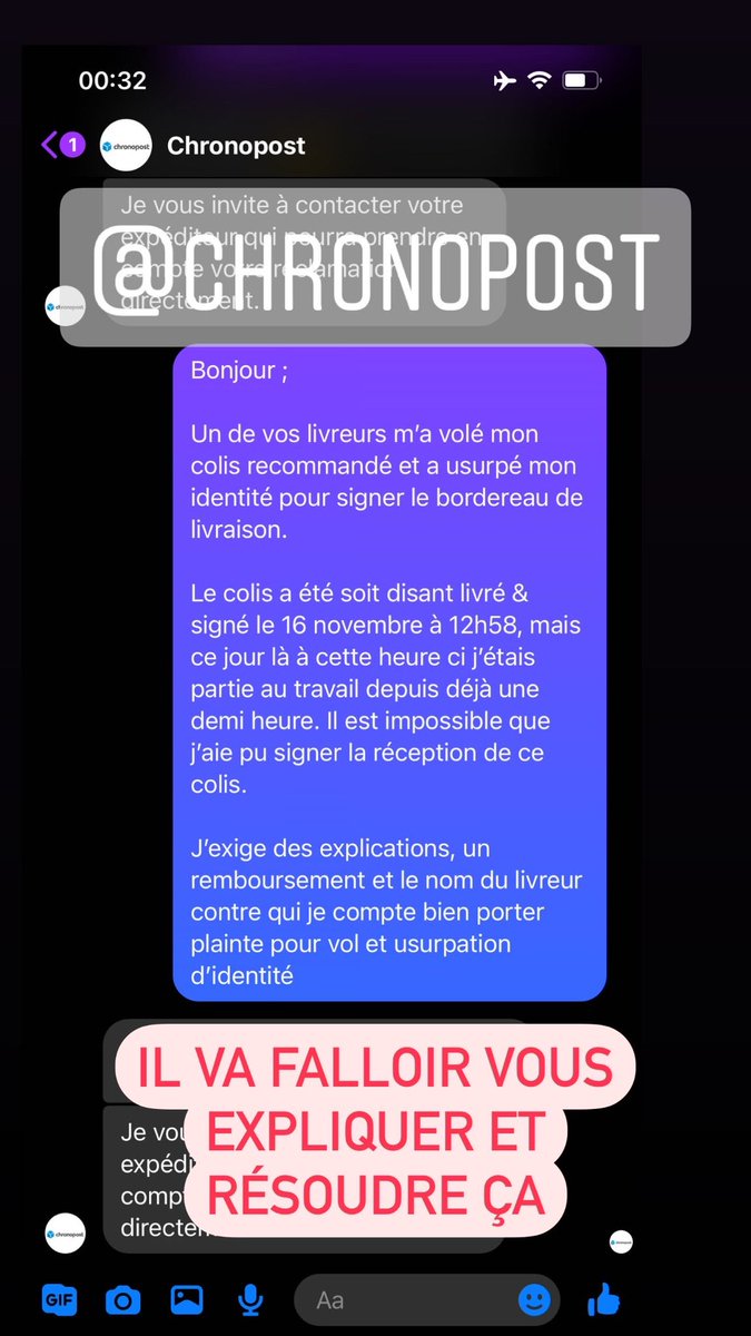 InsaVells's tweet photo. @Chronopost j’ai la preuve qu’au jour et à l’heure où vous prétendez que j’ai réceptionné et signé le colis j’étais à mon travail, à plus de 3km de mon domicile, preuve par ma caméra de surveillance du boulot. 
Bougez vous pour résoudre ce vol https://t.co/nKjpnr6qro