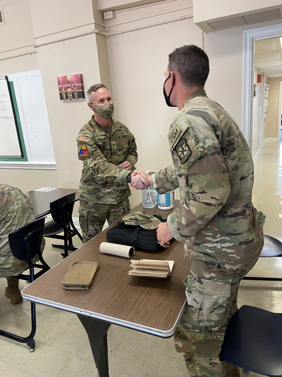 USAREC_DCG_OPS's tweet photo. Great visit with Eastern Kentucky University - recognized 2 x ROTC cadets who scored 600 on the ACFT and spent times with the Veterans Affairs Department discussing educational opportunities for our Soldiers and Veterans.  @PaulFunk2 @eku @usarec @3BDECDR @USAREC_CG https://t.co/W1bEZoMNAI