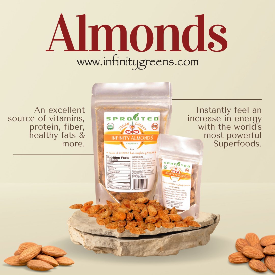 InfinityGreens's tweet photo. Shoutout to all almond lovers out there! Try our Infinity Seasoned Almonds, not only delicious but it’s also an excellent source of vitamins, protein, fiber, and healthy fats! https://t.co/MwEzKNL6us https://t.co/vCcK2xo2zO
