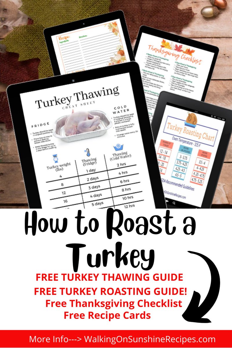 #Free #printable Turkey Roasting Chart. How long do you cook that 20 pound turkey??? 
walkingonsunshinerecipes.com/how-to-roast-t…