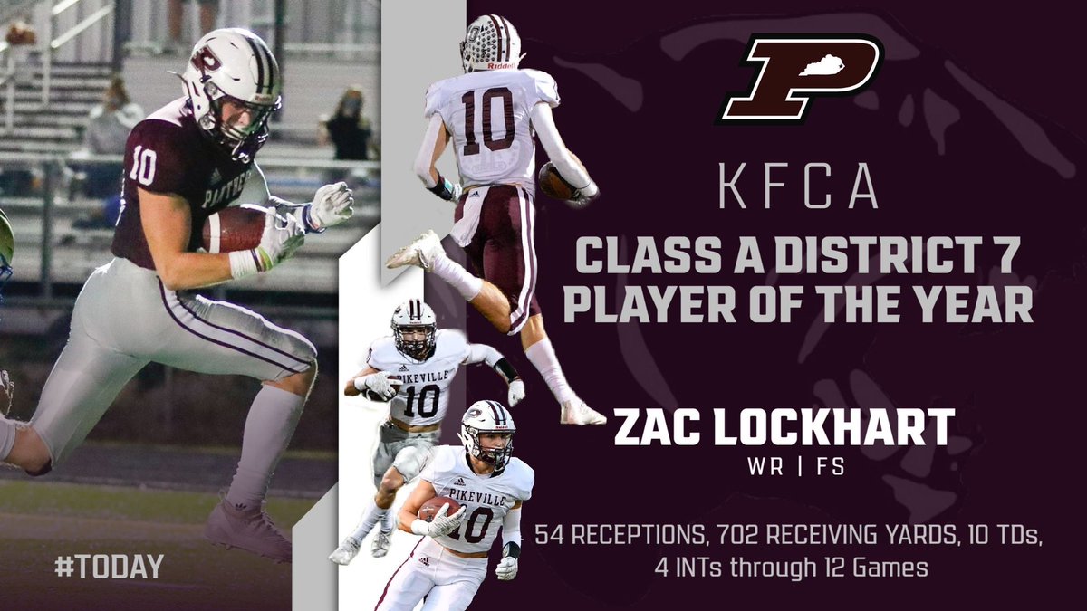 Congratulations to the 2021 KFCA Class A District 7 Player of the Year, Pikeville High’s #10 Zac Lockhart! #TODAY #HailPikeville