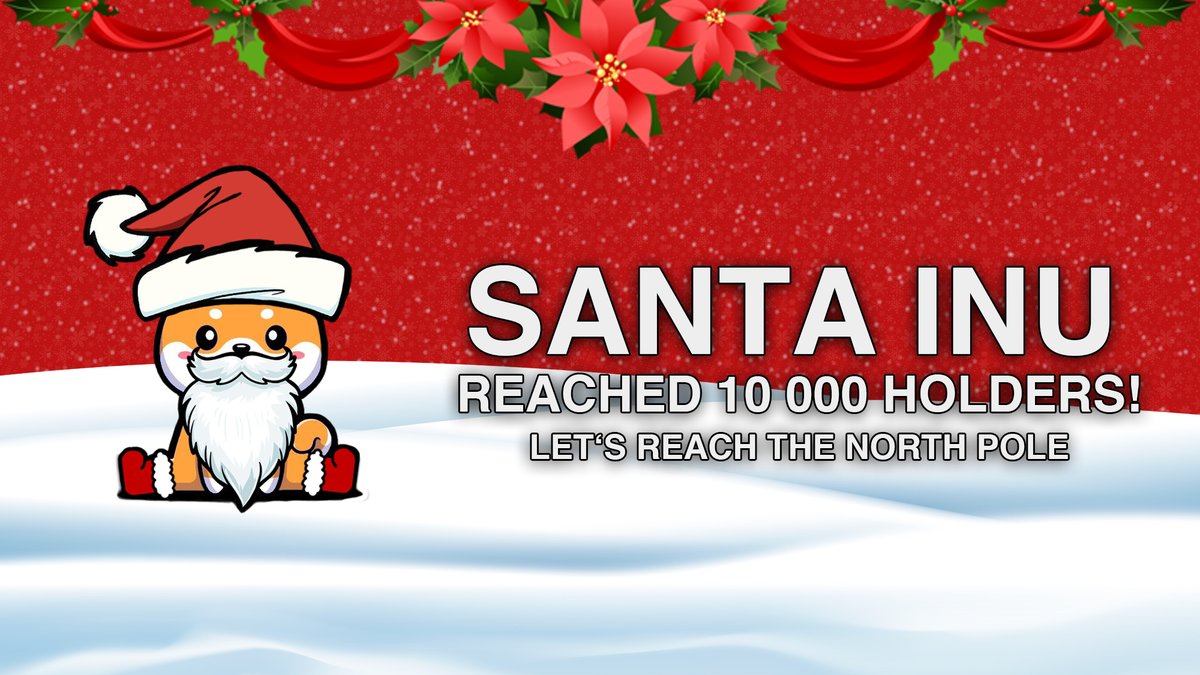 Together we have reached 10000 holders. 10000 of good souls. ❤️

#santainu $saninu #shib #doge #bscgems #coinmarketcap #coingecko