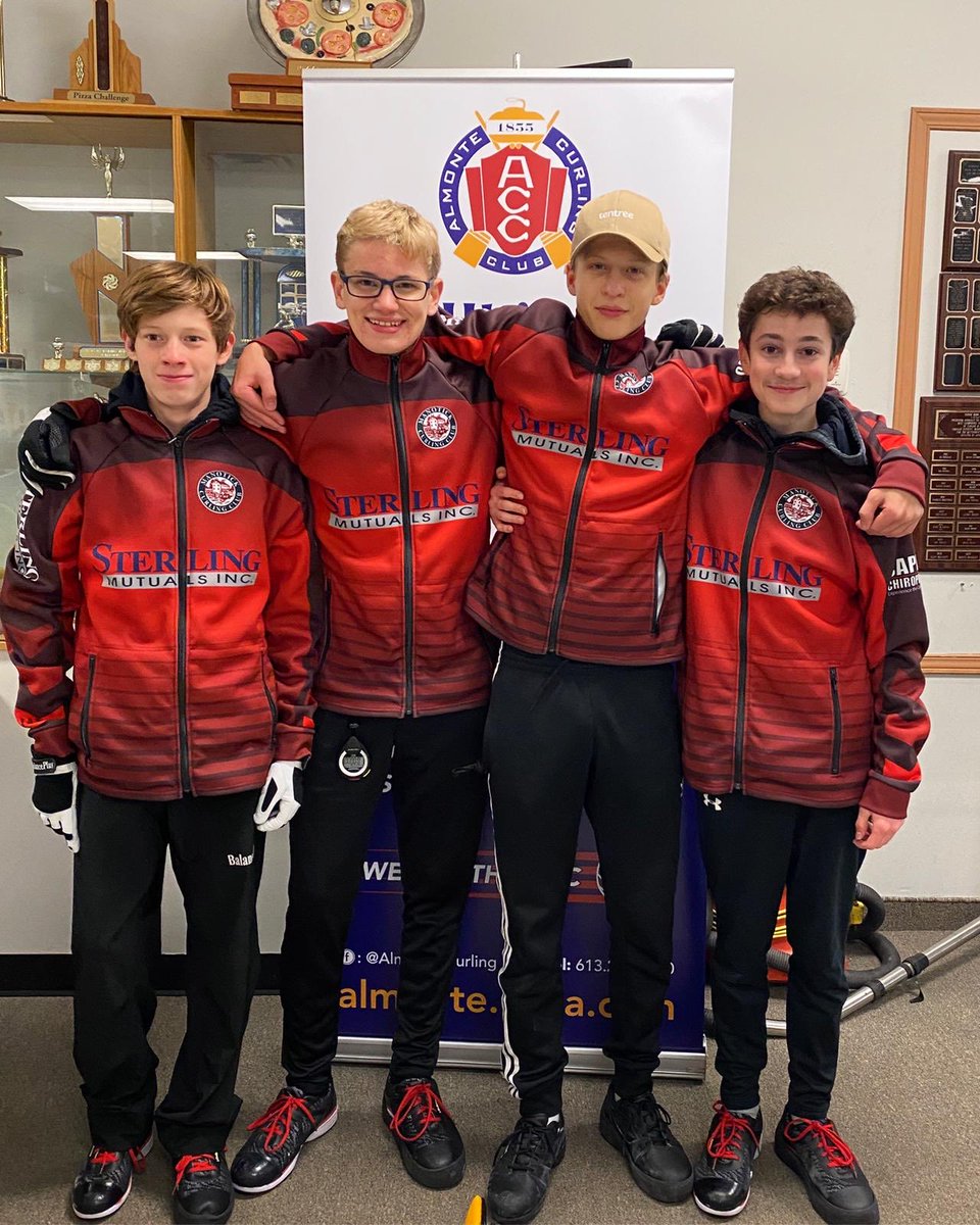 Proud of these boys.  From right to left:  Sonny, Wade, Jacob and Joe.  They battled hard at the OVCA superspiel this weekend in Almonte ON.